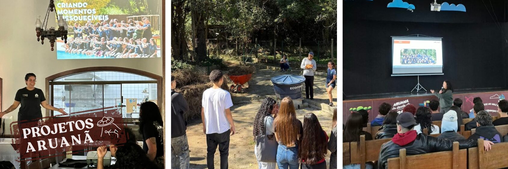 Projetos Aruanã: Estudantes do ensino técnico em visita técnica ao Acampamento Aruanã, em Embu-Guaçu